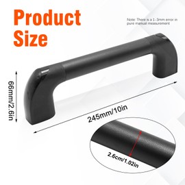 2 Pack Black Aluminium Alloy Grab Handles 10", RV Grab Handle, Automotive Entry Door Assist Bar for Camper Trailer Truck Cargo Trailer Boat