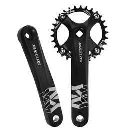 AEYINO 104 BCD 30/32/34/38/40/42T Mountain Bike Single Speed Crankset,170mm Square Taper Crankset with Narrow Wide Teeth Round Chainring,Bicycle Crank Arm Set