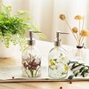 17oz Flower Glass Soap Dispenser Bottle with Plastic Pump Room