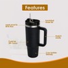 40oz Handle Tumbler - Stainless Steel Insulated Travel Mug with