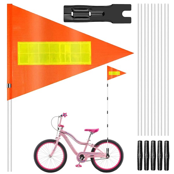HONGECB Bicycle Pennant, Orange Safety Flag 180 cm, Bicycle Pennant