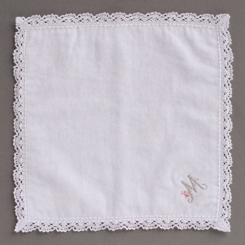 Sofisti Initial Lace Towel Handkerchief White Ladies Ladies Hand Towel