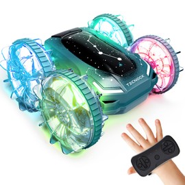 Tecnock Amphibious Remote Control Car Boat, 4WD Gesture RC Cars with Magnetic Charging, 60 Min Playtime, LED Lights, Pool Toys for Kids Ages 6-12, Gift Toys for Boys Girls