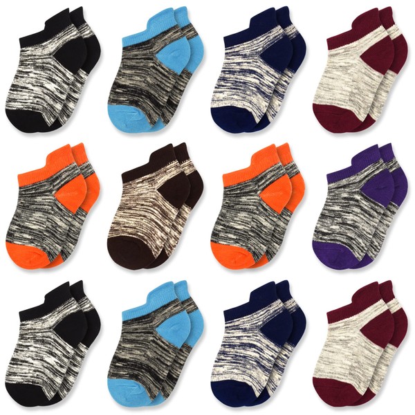 Boys Socks Kids Ankle Cotton Athletic Low Cut Half Cushioned