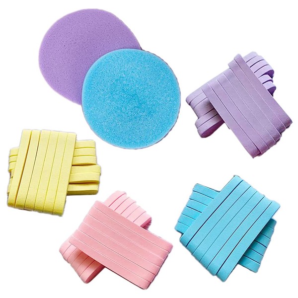 48 Pieces Compressed Facial Sponge Round Facial Cleansing Sponge Soft