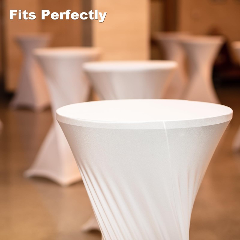 QUARKZMAN Pack of 2 Round Cocktail Tablecloth, 32 x 43