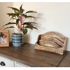 Purity Style Rustic Carved Wooden Letter Rack/Desk Tidy - Three