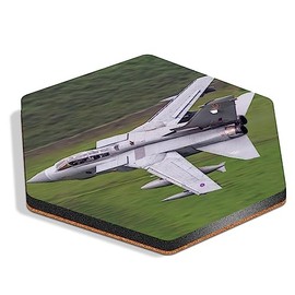 1 x Hexagon Coaster - RAF Tornado Jet Airplane Plane Cork Backed MDF Glossy Tea Coffee Accessory #51846