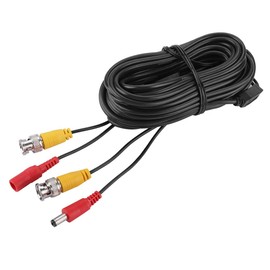 ASHATA Cables BNC para CCTV/TV/TV Box/Monitor LCD,Cable Conector BNC + 2.1mm DC,Cable de Extensión Impermeable para Interior/Exterior(5m)
