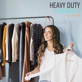 ManGotree Velvet Hangers - Ultra-Slim Space Saving, No-Slip Felt, 360 Swivel Golden-Plated Hook, 36 Pack (Light Pink)