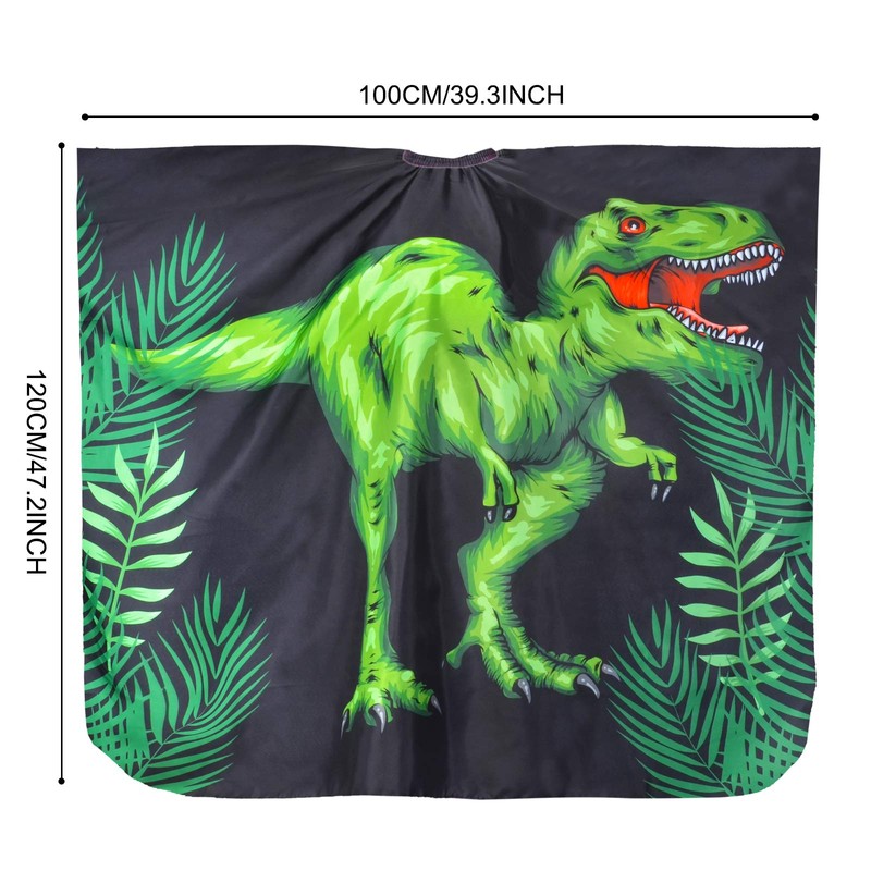 PAMAID Kids Haircut Cape Waterproof Barber Cape Cover, Dinosaur Hair