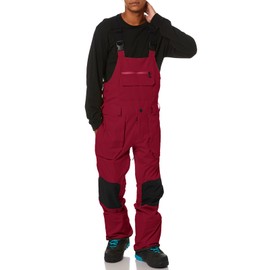 Men's Snow Bibs Ski Pants Adjustable Snowboard Bib Outdoor Waterproof Insulated Ripstop Snowboarding Overalls Winter Burgundy