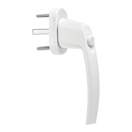 SO-TECH® Window Handle with Push Button and 45° Grid 28 x 151 x 62 mm White Aluminium Door Handle Patio Door Handle