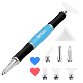 benote Ergonomic Diamond Painting Pen with Dual Rubber Metal Screw In Tip Round And Square Drill Pen for Art DIY Craft Adults or Kids - B10 Blue