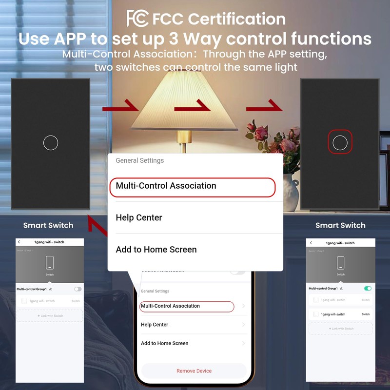 LOUYSGEN Smart Light Switch 3 Way Multi-Control FCC Certified Need