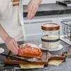 Wissy&Konny Sourdough Starter Jar 2Pack 35OZ with Ounce Scale Line,Date