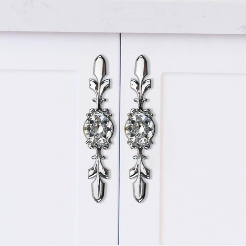 5 Pack Crystal door handles, handles for cupboards draws, Drawer