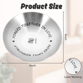 Cunegra 6th Wedding Anniversary Iron Gift, Steel Jewellery Dish, Gifts for 6th Anniversary for Wife, Girlfriends, Husband Valentines Christmas Jewelry Ring Holder(4'' x 4'')