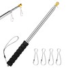 Risipu 8.2FT Telescopic Flag Pole,Stainless Steel Handheld Portable Extendable Retractable