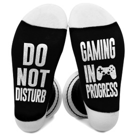 Do Not Disturb Gaming In Progress, Game Lover Socks Size 5.5-11, Gifts for Teenage Boys Men Women Father Dad Husband Sons Kids Game Lovers on Birthday Thanksgiving Christmas Day - A73