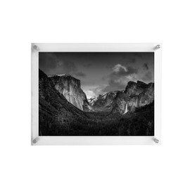 RY DISPLAY 8.5x11 Floating Acrylic Picture Frame with Chrome Standoff Double Panel Wall Mount Photo Frame for Picture Up to inches (8.5x11)