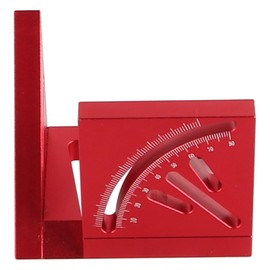 Laroal 3d Multi Angle Measuring Ruler Woodworking Square Tool Marking Angle Ruler 10-90 Degree Aluminum Miter Triangle Ruler Scriber For Engineer Carpenter Red
