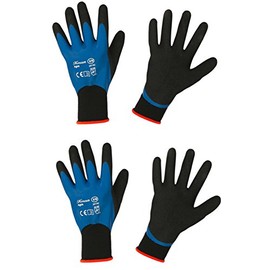 Keron Nylon Garden Gloves - Waterproof Work Gloves - Outdoor Gloves x 2 Pairs (Large)