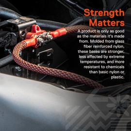 4pc Battery Power Distribution Terminal Block [M8 Dual Studs w/Bus Bar] [Max 48V DC 80A] Positive Insulated Junction Post for Auto Marine Car Trailer RV Boat - Red