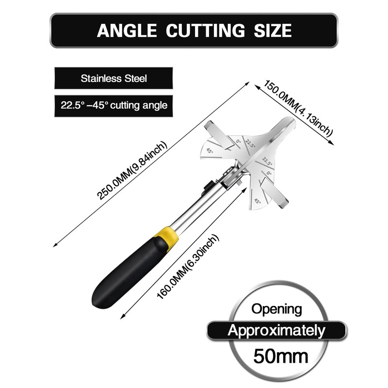HOHXEN 22.5°-45° Angle Mitre Shear Cutter Multifunctional Scissors Quarter Round