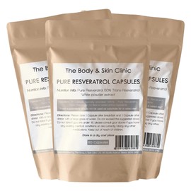 Trans Resveratrol - Pure Natural - 60 Capsules - 1-2 Month Supply - Effective Strong Dose for Maximum Benefits from Trans-Resveratrol - UK Manufactured - Zero Additives