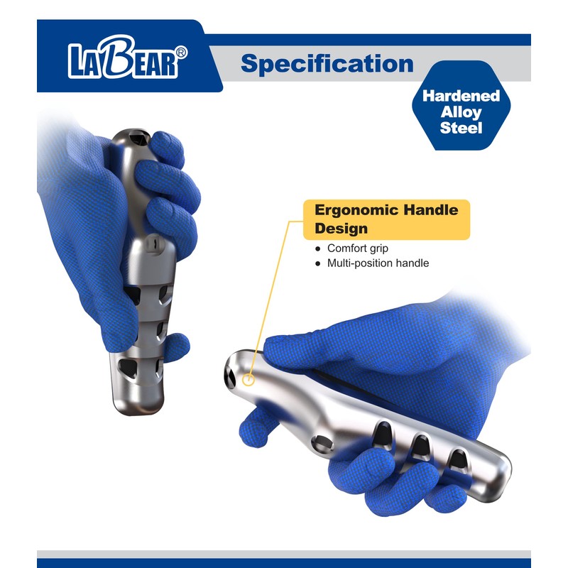 LABEAR 3 Position Adjustable Ratcheting Screwdriver, Ergonomic Grip, T Handle