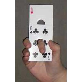 MAGIC TRICK & ILLUSION - CARD THROUGH FINGER + TWO CARD MONTE ( JUMBO CARDS )
