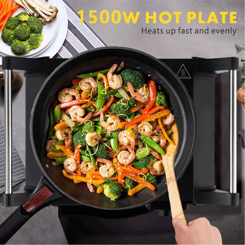 Techwood Hot Plate Portable Electric Stove 1500W Countertop Single Burner