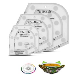 Bowl Cozy Template 3 Sizes, Bowl Cozy Pattern Template, Bowl Cozy Template Cutting Ruler Set of 4, Large Bowl Cozy Template for Sewing with 40 Pcs Cool Pins and User Manual (3 Sizes)