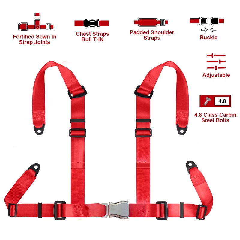 Yakitoko Universal 4 point Safety Harness Set 2" Fits Go