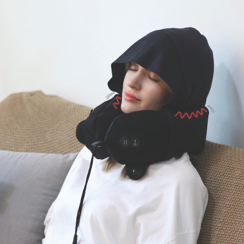 Travelmall Switzerland Multi-Functional Heat & Massage Neck Support for Airplane,