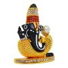Saubhagya Global Pranav God Ganesha 7CM (Black) Multicolour Gold Plated