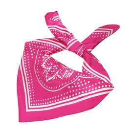 VANLINKER 4PCS 27.5 Inches Silk Head Scarf for Women Men Vintage Bandanas Satin Hair Scarf Silk Wrap Scarf Neckerchief Square Scarves VL9549 Hot Pink