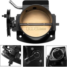 HRC LS Throttle Body 102mm TBI 4 Bolt +TPS IAC For GM LS1 LS2 LS6 LS7 LSX Alum Black