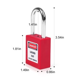BULANGDI Lockout Tagout Locks Set - 5pcs Red Loto Locks, Lockout Locks Keyed Different, 2 Keys Per Lock, OSHA Compliant Lock Out Tag Out Padlocks, Safety Padlocks for Electrical Lockout Tag Out Kits