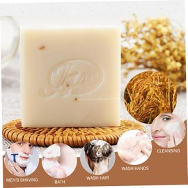 Jabón de arroz de 3 piezas 65 g limpiador hidratante antiácaros jabón leche arroz para mujeres natural no irritante.