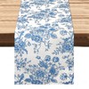 Dremisland Blue Table Runner Farmhouse 55 Inch Retro Monochrome Sketch