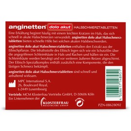 Klosterfrau Anginetten Dolo Akut Throat Tablets Pack of 24