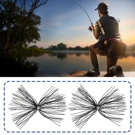 EMSea 10 Stück Angelschirmröcke Spinnerbait-Ersatz Angelrock 88 Stück Angeljigs Spinnerbaits Köder 64 X 0,7 Mm 88 Stück (schwarz)