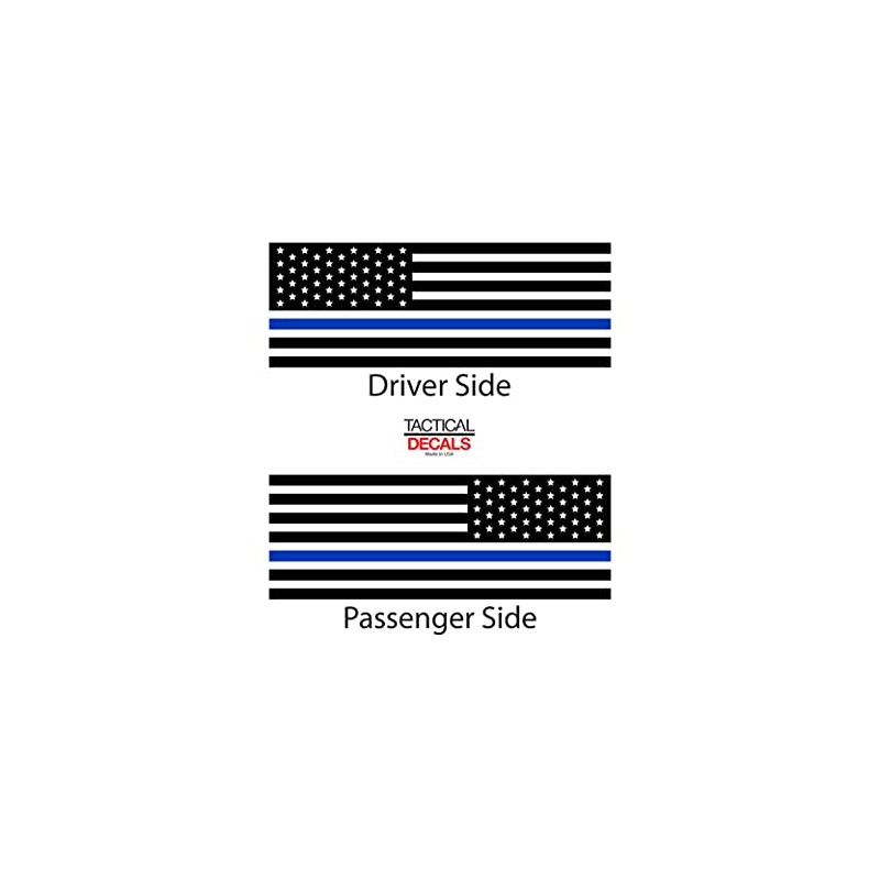 Tactical Decals - USA Flag w/Thin Blue Line Decals For
