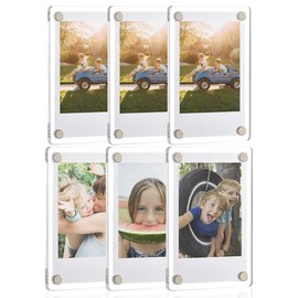 Acrylic Fridge Magnetic Photo Frame, Acrylic Picture Frame, Magnet Double Sided Refrigerator Mini Picture Frame Clear Picture Display Frame 2.36 x 3.54 Inch