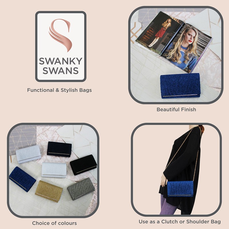 SwankySwans Women's Amy Clutch Bag, royal