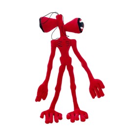 Dr.STONE Siren Head Plush Toys limbs movable plush toy anime black cat and dog doll whistle man funny doll，Plush Toys for Home Party Gift Birthday Gift（Red）