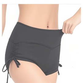 Swimming Period Pants for Women, Leakproof Period Swim Shorts High Waist Bikini Pant Drawstring, Rapid Absorption Swimming Bottoms for Heavy Flow Black