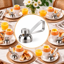 Stainless Steel Egg Topper for Soft-Boiled Eggs – Manual Eggshell Opener for Everyday Breakfast